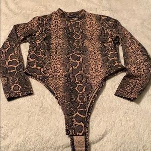 Snakeskin print bodysuit